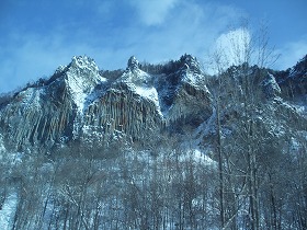 層雲峡の柱状節理